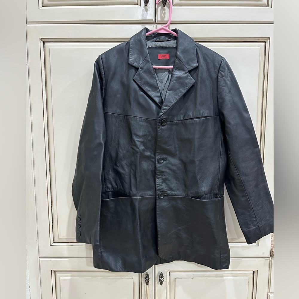 Hugo Boss lamb skin leather jacket size 40